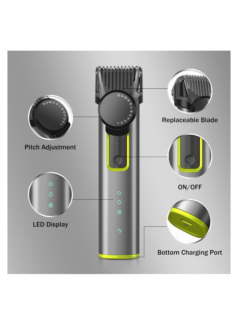 Beard Trimmer for Men Adjustable, Hair Clippers Rechargeable Electric Cordless Kit, Waterproof Professional Barbers Set, Mens Mustache Trimmers, Electric Razor Shaver for Nose Body Face Mustache - Image 4